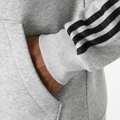 Meilleure vente 🥰 Sweat Capuche A Bandes 3 Stripes GK9084 Gris Chiné de Adidas Performance 🥰 -Pas Cher adidas Magasin adidas 272551 GK9084 20210706T154528 04