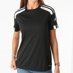 Grosses soldes 🧨 Tee 👕 Shirt Femme A Bandes GN5757 Noir de Adidas Performance 🎉 -Pas Cher adidas Magasin adidas 273054 GN5757 20210727T155424 03