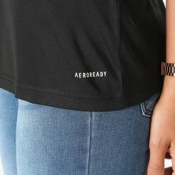 Grosses soldes 🧨 Tee 👕 Shirt Femme A Bandes GN5757 Noir de Adidas Performance 🎉 -Pas Cher adidas Magasin adidas 273054 GN5757 20210727T155425 04