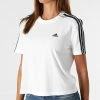 Promo 🔔 Tee 👚 Shirt Femme A Bandes GL0778 Blanc de Adidas Performance 🧨 -Pas Cher adidas Magasin adidas 273276 GL0778 20210727T155242 01