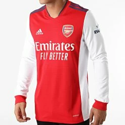De gros 🎁 Tee 👕 Shirt Manches Longues Arsenal FC GQ3247 Rouge Blanc de Adidas Performance 😉