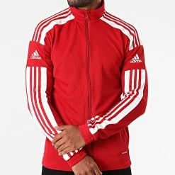 Promo 😀 Veste Zippée A Bandes GP6464 Rouge de Adidas Performance 😀 -Pas Cher adidas Magasin adidas 276667 GP6464 20210811T143543 03