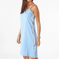 Sortie ✔️ Robe Débardeur Femme A Bandes H37804 Bleu Clair de Adidas Originals 😍 -Pas Cher adidas Magasin adidas 280382 H37804 20210903T111612 05