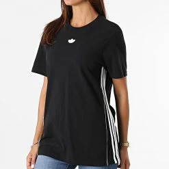 Meilleure vente 🎉 Tee 👚 Shirt Femme A Bandes H17921 Noir de Adidas Originals 👍