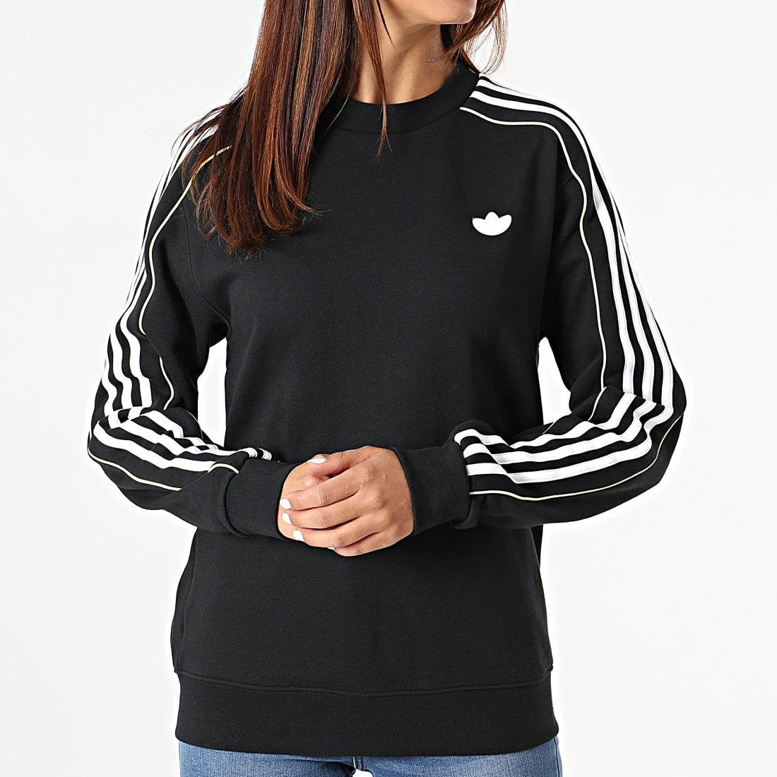 Le moins cher 😀 Sweat Crewneck Femme A Bandes H15826 Noir de Adidas Originals 🤩 5 Le moins cher 😀 Sweat Crewneck Femme A Bandes H15826 Noir de Adidas Originals 🤩 – Image 3