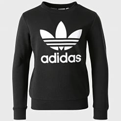 Acheter 🤩 Sweat Crewneck Enfant Trefoil ED7797 Noir de Adidas Originals 🎁
