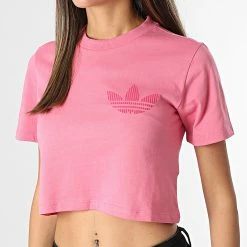 Le moins cher 😀 Tee 👚 Shirt Crop Femme H18055 Rose de Adidas Originals 🥰 -Pas Cher adidas Magasin adidas 286022 H18055 20210928T162431 05