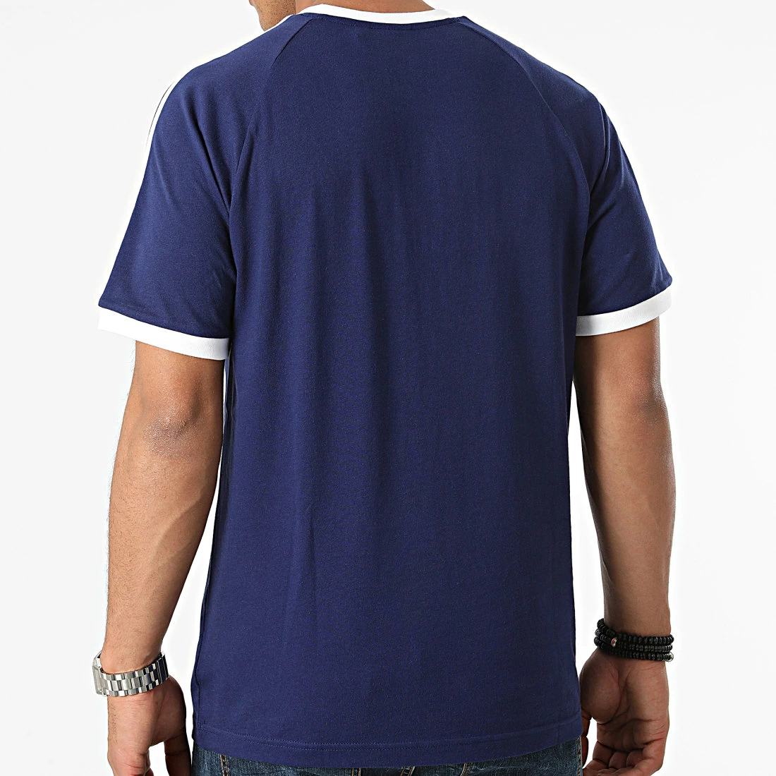 Sortie 👍 Tee 👕 Shirt A Bandes Classic 3 Stripes H37760 Bleu Marine de Adidas Originals 💯 7 Sortie 👍 Tee 👕 Shirt A Bandes Classic 3 Stripes H37760 Bleu Marine de Adidas Originals 💯 – Image 5