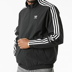 Budget 🔥 Veste Zippée A Bandes Lock Up H41391 Noir de Adidas Originals 🎁 -Pas Cher adidas Magasin adidas 288916 H41391 20211021T154513 05