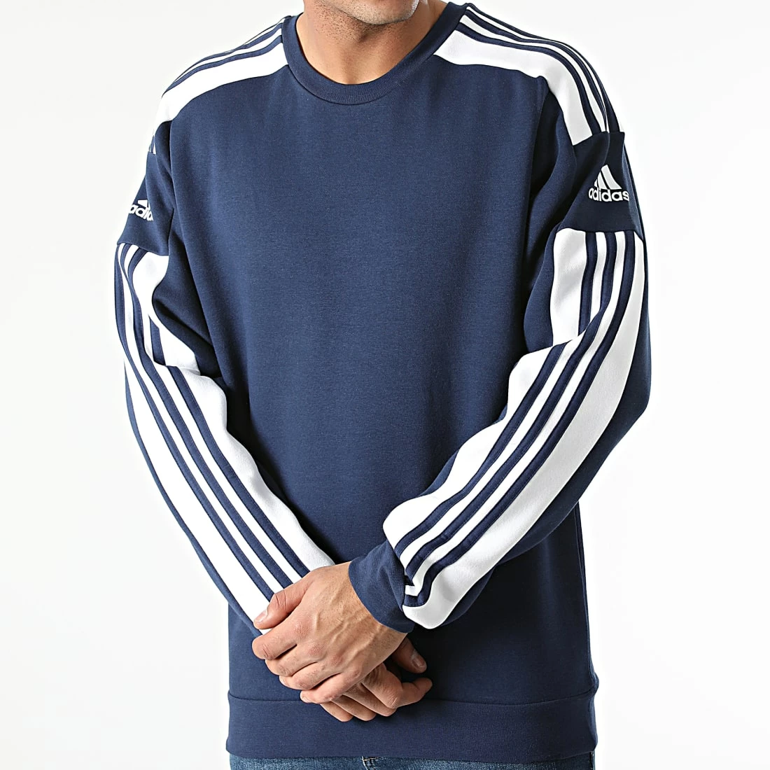 Offres ✨ Sweat Crewneck A Bandes GT6639 Bleu Marine de Adidas Performance ⭐ 4 Offres ✨ Sweat Crewneck A Bandes GT6639 Bleu Marine de Adidas Performance ⭐ – Image 2