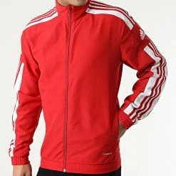 Meilleure affaire 👏 Veste Zippée A Bandes GP6446 Rouge de Adidas Performance 🔥 -Pas Cher adidas Magasin adidas 290904 GP6446 20211130T151920 03