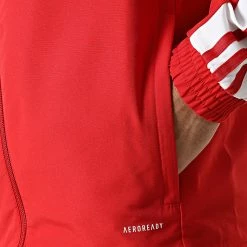 Meilleure affaire 👏 Veste Zippée A Bandes GP6446 Rouge de Adidas Performance 🔥 -Pas Cher adidas Magasin adidas 290904 GP6446 20211130T151921 04