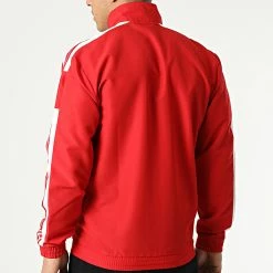 Meilleure affaire 👏 Veste Zippée A Bandes GP6446 Rouge de Adidas Performance 🔥 -Pas Cher adidas Magasin adidas 290904 GP6446 20211130T151924 06