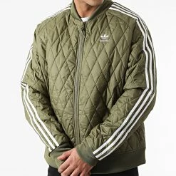 Sortie 😍 Veste Zippée Quilted H11435 Vert Kaki de Adidas Originals 🎉 -Pas Cher adidas Magasin adidas 292456 H11435 20211118T154902 05