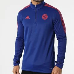 Nouveau ⭐ Tee 👕 Shirt Manches Longues A Bandes FC Bayern HA2542 Bleu Roi de Adidas Performance 🔥