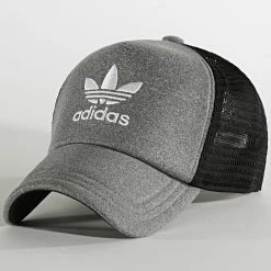 Bon marché 🎁 Casquette Trucker Curved HD9695 Gris Chiné Noir de Adidas Originals 🤩