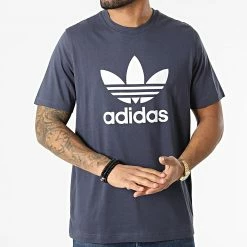 Budget 🔔 Tee 👕 Shirt Trefoil HE9512 Bleu Marine de Adidas Originals ⭐ -Pas Cher adidas Magasin adidas 293018 HE9512 20211126T163116 03