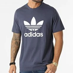 Budget 🔔 Tee 👕 Shirt Trefoil HE9512 Bleu Marine de Adidas Originals ⭐ -Pas Cher adidas Magasin adidas 293018 HE9512 20211126T163118 05
