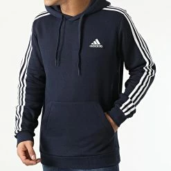 Grosses soldes 🧨 Sweat Capuche A Bandes GK9073 Bleu Marine de Adidas Performance 🧨 -Pas Cher adidas Magasin adidas 293271 GK9073 20211130T150122 03