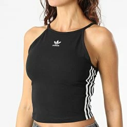 Remise 💯 Top Femme A Bandes HC1978 Noir de Adidas Originals ⌛