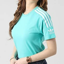Meilleure affaire 😍 Tee 👕 Shirt Femme A Bandes HF7456 Turquoise de Adidas Originals 🛒 10 Meilleure affaire 😍 Tee 👕 Shirt Femme A Bandes HF7456 Turquoise de Adidas Originals 🛒 -Pas Cher adidas Magasin adidas 293384 HF7456 20211209T155923 03