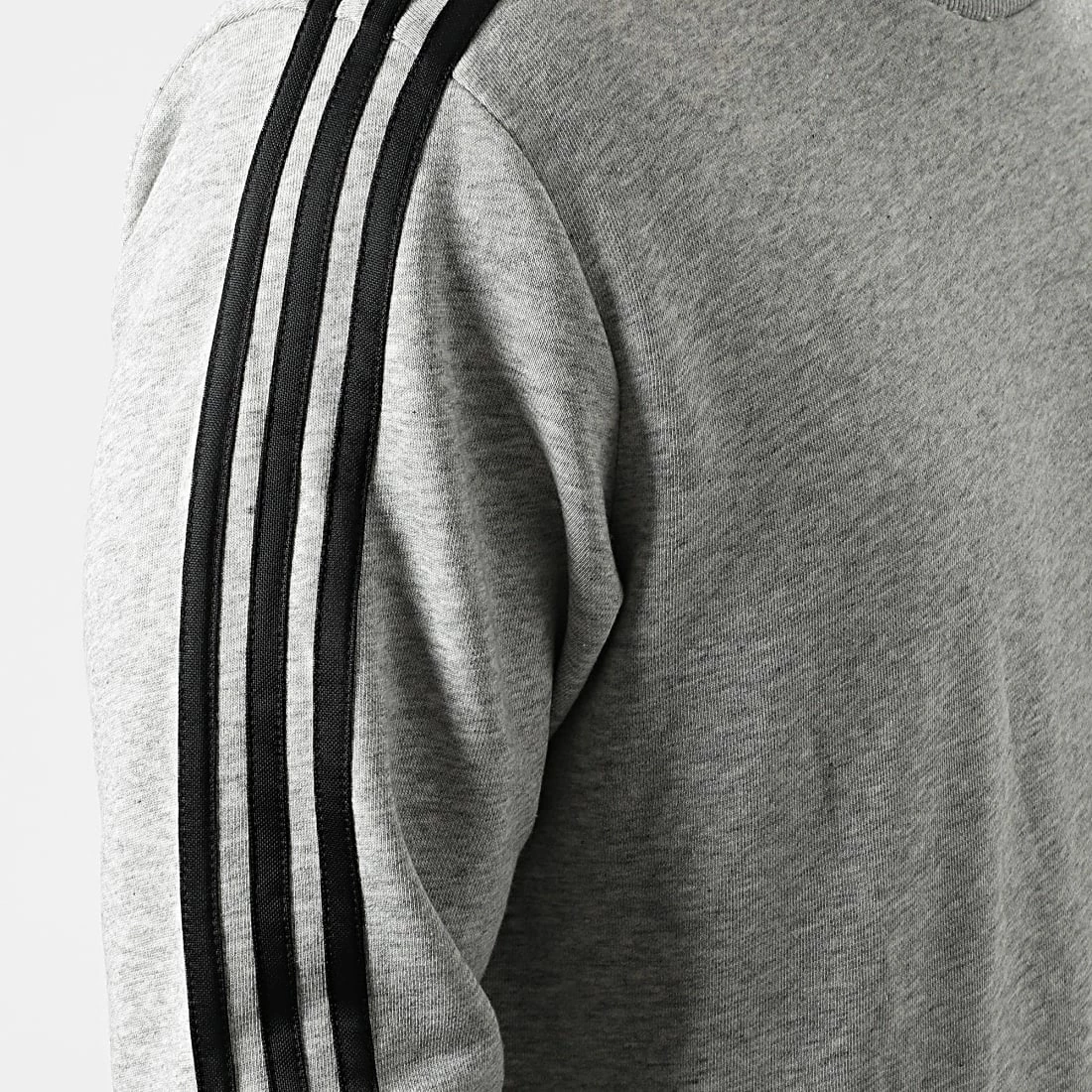 Tout neuf ✨ Sweat Crewneck A Bandes 3 Stripes GK9101 Gris Chiné de Adidas Performance ⭐ 6 Tout neuf ✨ Sweat Crewneck A Bandes 3 Stripes GK9101 Gris Chiné de Adidas Performance ⭐ – Image 4