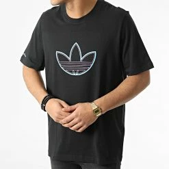 Promo 🥰 Tee 👚 Shirt Outline Logo HE4683 Noir de Adidas Originals 🤩 -Pas Cher adidas Magasin adidas 293466 HE4683 20211202T122959 03