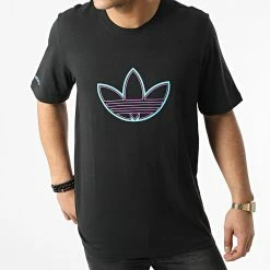 Promo 🥰 Tee 👚 Shirt Outline Logo HE4683 Noir de Adidas Originals 🤩 -Pas Cher adidas Magasin adidas 293466 HE4683 20211202T123002 05