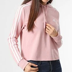 Offres ✔️ Sweat Capuche Femme 3 Stripes HC9131 Rose de Adidas Performance 🎉 -Pas Cher adidas Magasin adidas 293748 HC9131 20211216T145414 05