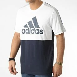 Top 10 👏 Tee 👕 Shirt CB HE4330 Bleu Marine Blanc de Adidas Performance 🌟