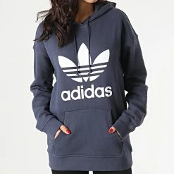 Vente flash 🛒 Sweat Capuche Femme Trefoil HE6951 Bleu Marine de Adidas Originals 💯 -Pas Cher adidas Magasin adidas 294109 HE6951 20211221T161908 03