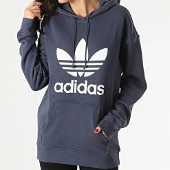 Vente flash 🛒 Sweat Capuche Femme Trefoil HE6951 Bleu Marine de Adidas Originals 💯 -Pas Cher adidas Magasin adidas 294109 HE6951 20211221T161910 05