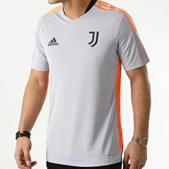 Meilleure affaire ⌛ Tee 👚 Shirt De Sport Juventus H67122 Gris Orange de Adidas Performance 😉