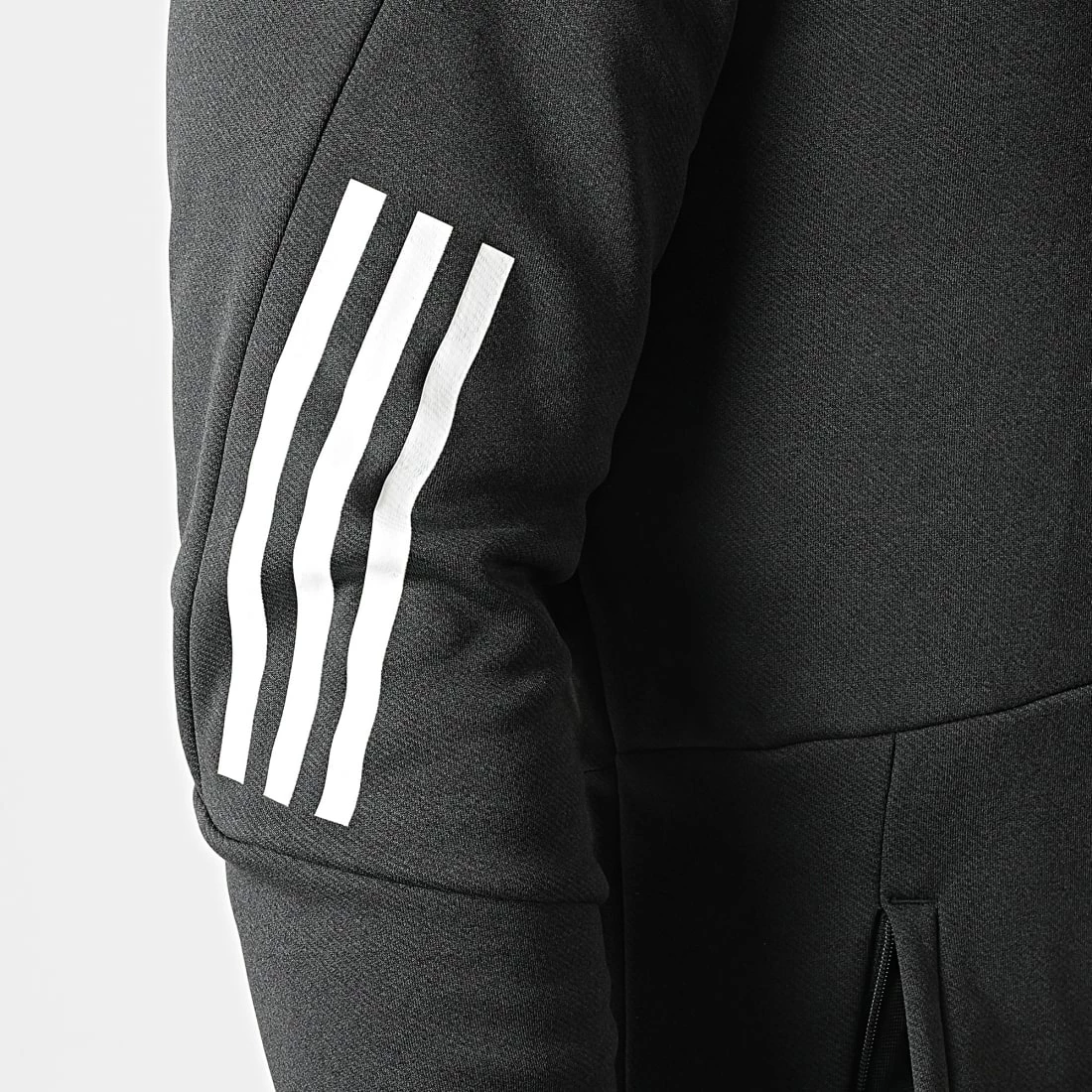 Grosses soldes 😉 Veste Zippée Capuche A Bandes HC3060 Gris Anthracite de Adidas Performance ✔️ 6 Grosses soldes 😉 Veste Zippée Capuche A Bandes HC3060 Gris Anthracite de Adidas Performance ✔️ – Image 4