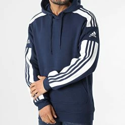 Nouveau 🎁 Sweat Capuche A Bandes GT6636 Bleu Marine de Adidas Performance 👍 -Pas Cher adidas Magasin adidas 294744 GT6636 20211223T111648 05