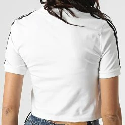Remise ⌛ Tee 👕 Shirt Femme A Bandes Cropped HC2036 Blanc de Adidas Originals 🤩 -Pas Cher adidas Magasin adidas 295519 HC2036 20211222T161215 06