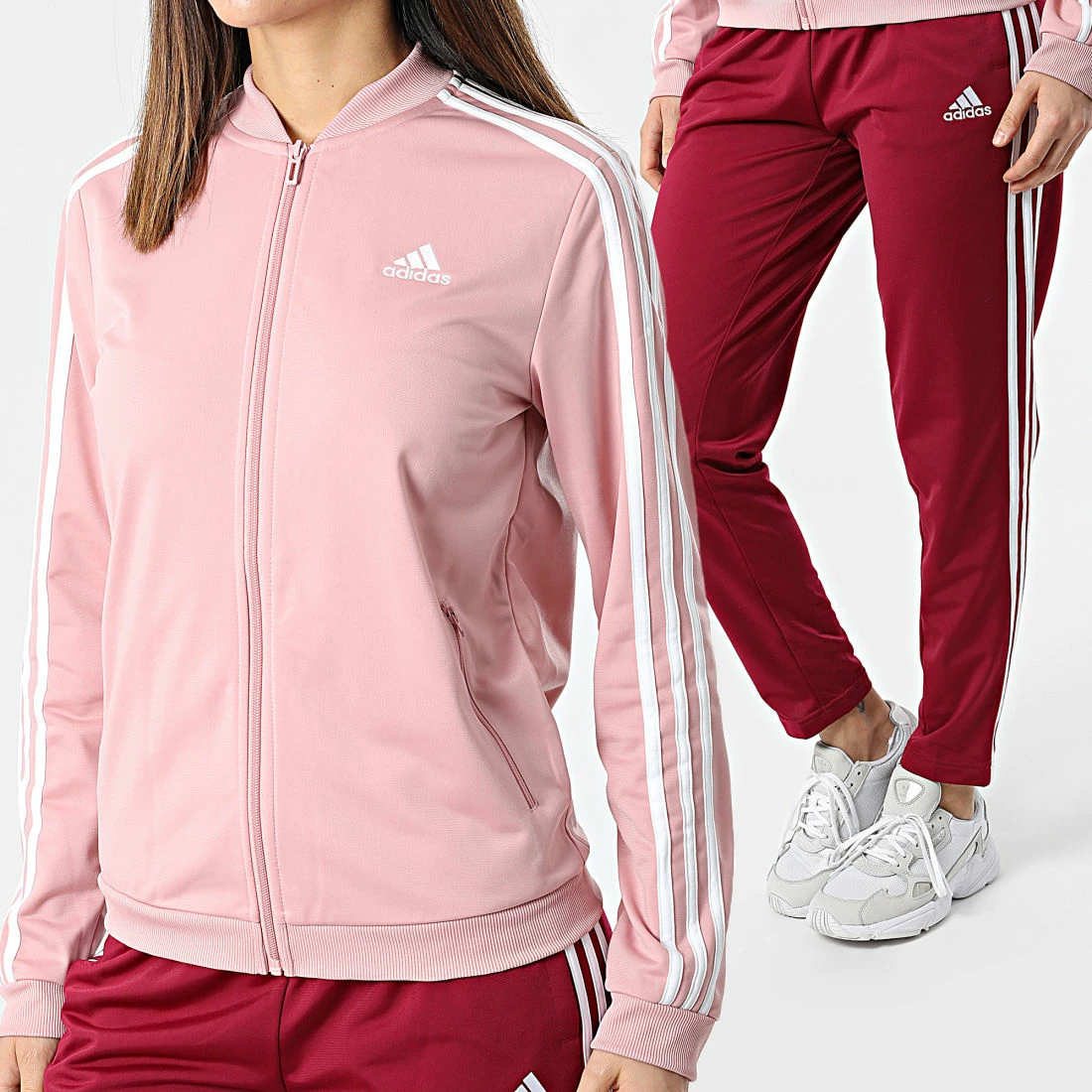 Sortie 😀 Ensemble De Survetement A Bandes Femme 3 Stripes HD4301 Bordeaux Rose de Adidas Performance 🛒 2 Sortie 😀 Ensemble De Survetement A Bandes Femme 3 Stripes HD4301 Bordeaux Rose de Adidas Performance 🛒