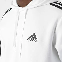 Offres 🤩 Sweat Capuche A Bandes GU2522 Blanc de Adidas Performance 🎁 -Pas Cher adidas Magasin adidas 296368 GU2522 20220701T145259 02