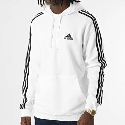 Offres 🤩 Sweat Capuche A Bandes GU2522 Blanc de Adidas Performance 🎁 -Pas Cher adidas Magasin adidas 296368 GU2522 20220701T145305 03