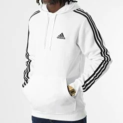 Offres 🤩 Sweat Capuche A Bandes GU2522 Blanc de Adidas Performance 🎁 -Pas Cher adidas Magasin adidas 296368 GU2522 20220701T145323 05