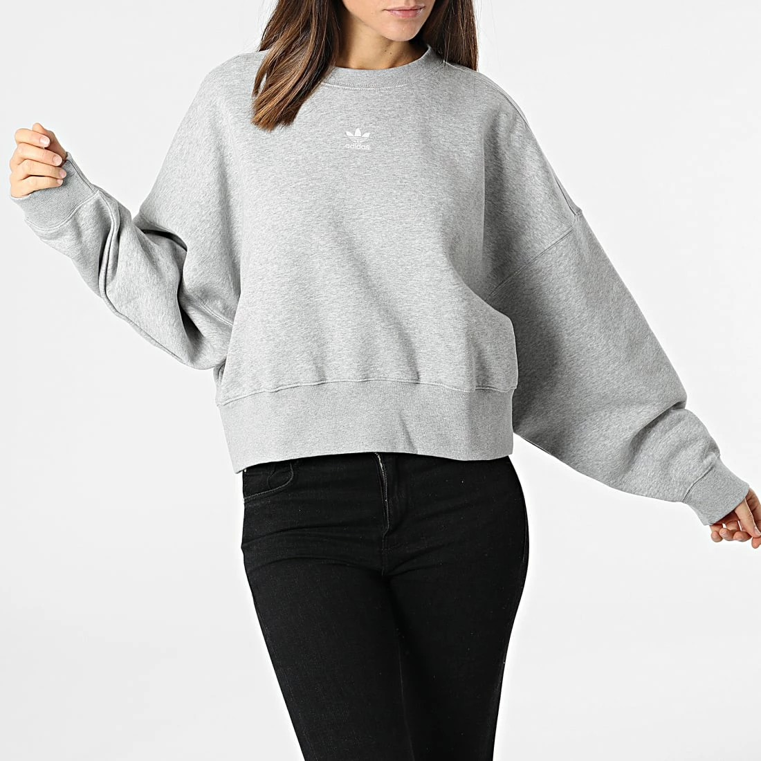 Budget 🔥 Sweat Crewneck Femme HF7478 Gris Chiné de Adidas Originals 🛒 5 Budget 🔥 Sweat Crewneck Femme HF7478 Gris Chiné de Adidas Originals 🛒 – Image 3