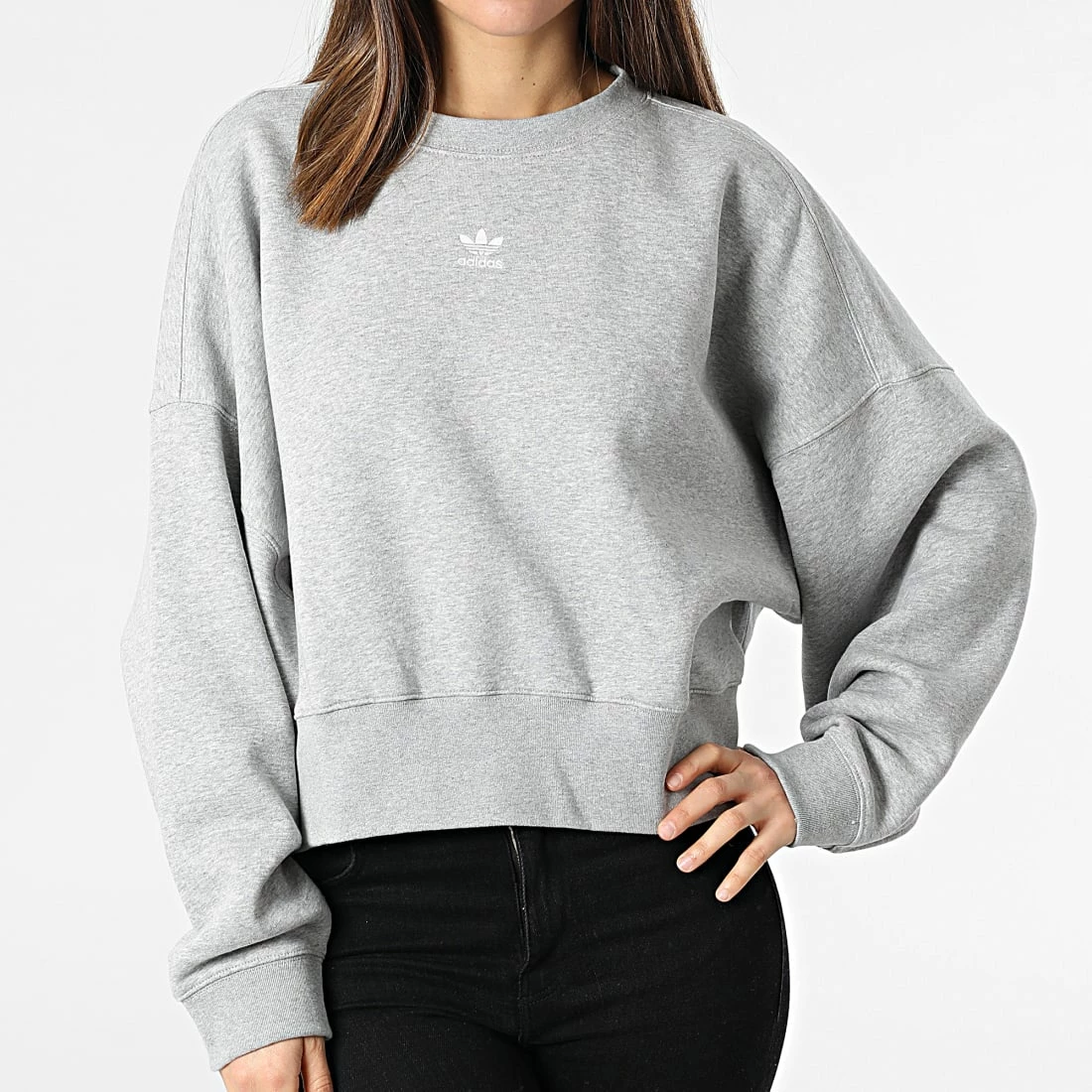 Budget 🔥 Sweat Crewneck Femme HF7478 Gris Chiné de Adidas Originals 🛒 7 Budget 🔥 Sweat Crewneck Femme HF7478 Gris Chiné de Adidas Originals 🛒 – Image 5