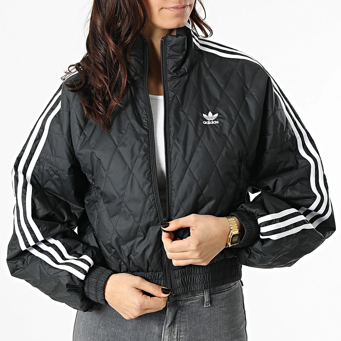 Meilleure affaire ✨ Veste Zippée Femme H43916 Noir de Adidas Originals 🌟 6 Meilleure affaire ✨ Veste Zippée Femme H43916 Noir de Adidas Originals 🌟 – Image 4