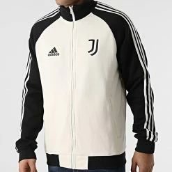 Meilleure vente 🎉 Veste Zippée A Bandes Juventus H67146 Beige Noir de Adidas Performance 😉