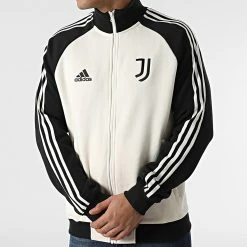 Meilleure vente 🎉 Veste Zippée A Bandes Juventus H67146 Beige Noir de Adidas Performance 😉 -Pas Cher adidas Magasin adidas 297982 H67146 20220117T120814 05