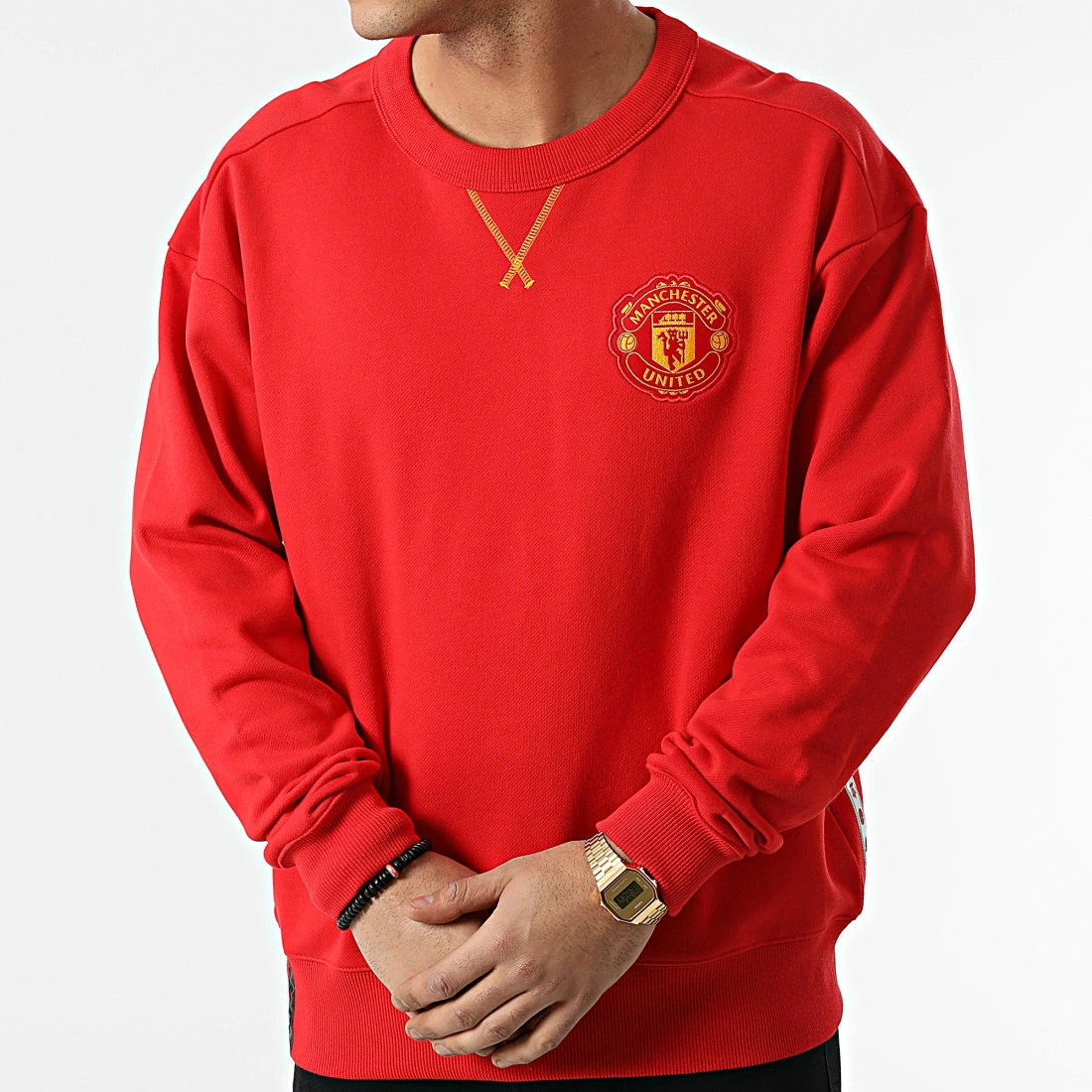 Budget 🥰 Sweat Crewneck Manchester United H63992 Rouge de Adidas Performance 🤩 5 Budget 🥰 Sweat Crewneck Manchester United H63992 Rouge de Adidas Performance 🤩 – Image 3