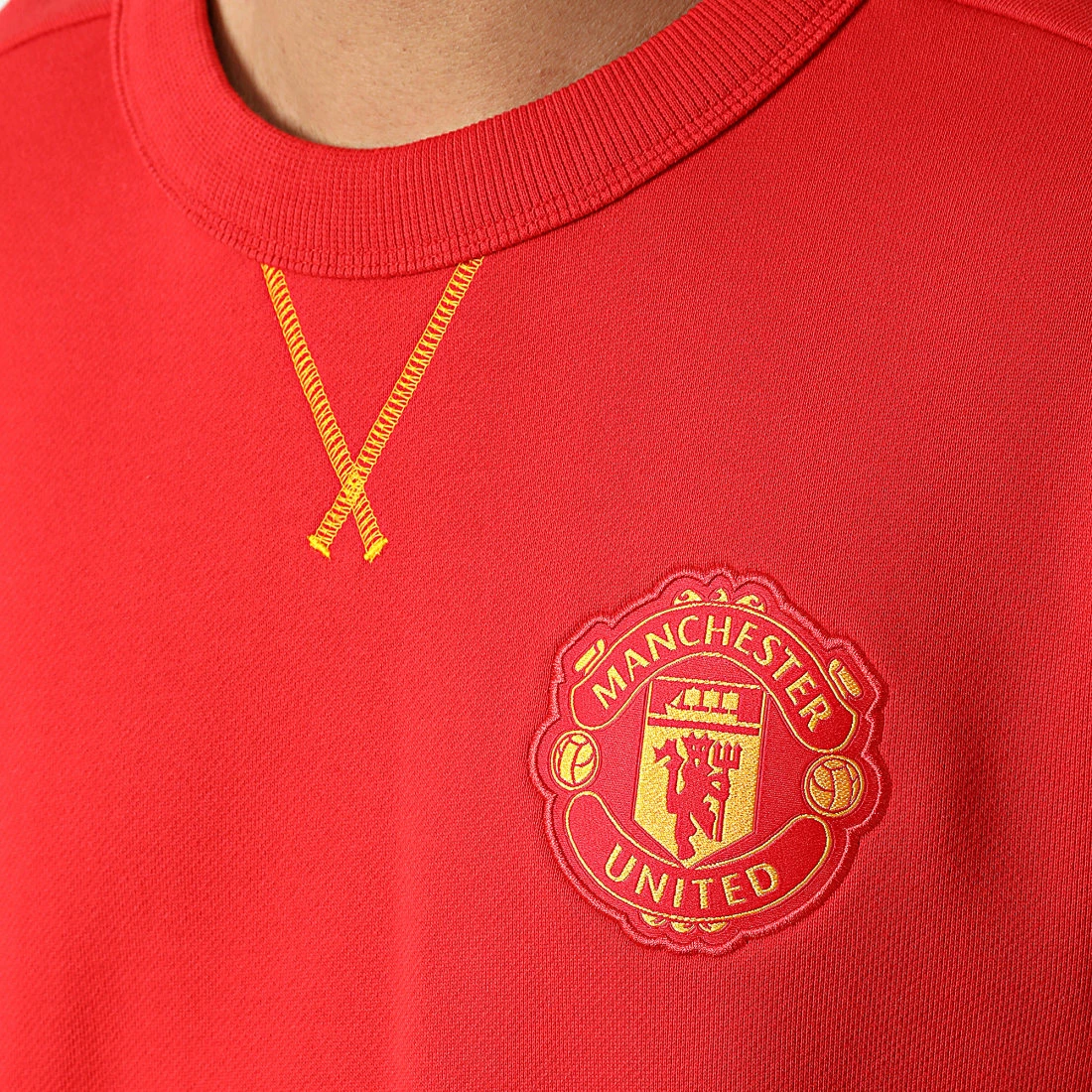Budget 🥰 Sweat Crewneck Manchester United H63992 Rouge de Adidas Performance 🤩 6 Budget 🥰 Sweat Crewneck Manchester United H63992 Rouge de Adidas Performance 🤩 – Image 4