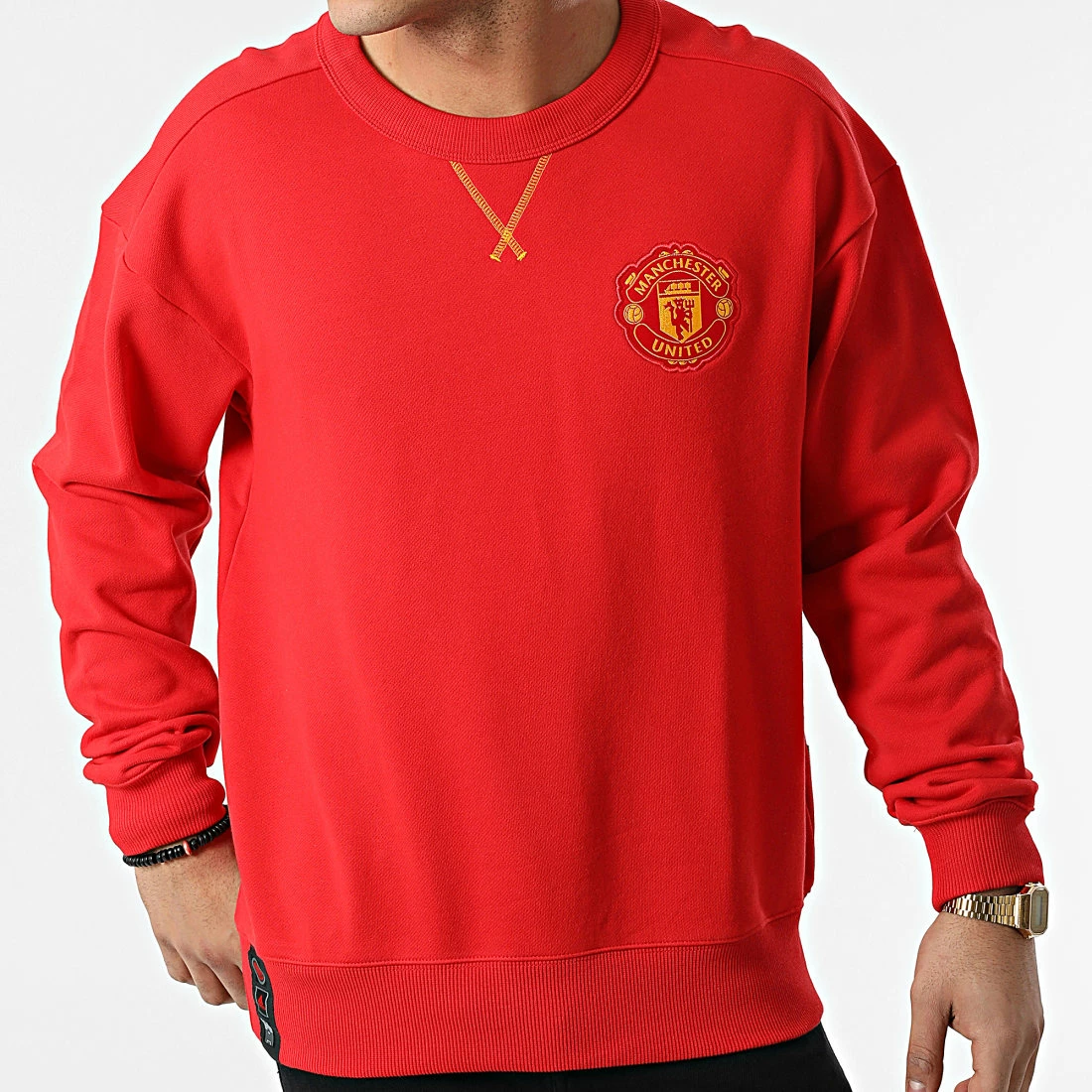 Budget 🥰 Sweat Crewneck Manchester United H63992 Rouge de Adidas Performance 🤩 7 Budget 🥰 Sweat Crewneck Manchester United H63992 Rouge de Adidas Performance 🤩 – Image 5