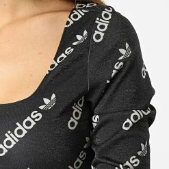 Meilleure vente 🌟 Top Manches Longues Femme Crop HM4894 Noir de Adidas Originals 🔥 -Pas Cher adidas Magasin adidas 298012 HM4894 20220128T155221 02