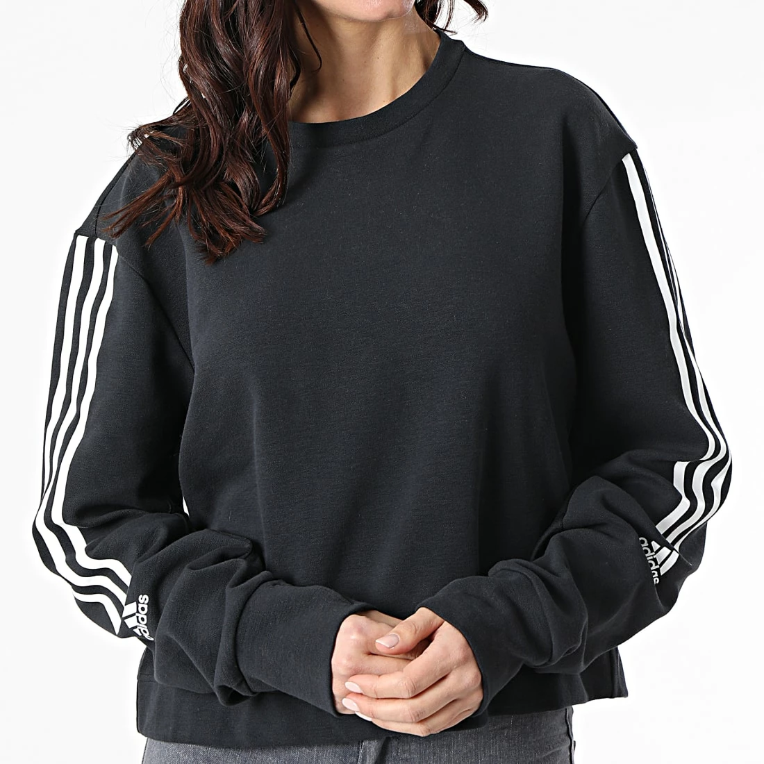 Coupon 🔥 Sweat Crewneck Femme A Bandes HD1730 Noir de Adidas Performance ✔️ 5 Coupon 🔥 Sweat Crewneck Femme A Bandes HD1730 Noir de Adidas Performance ✔️ – Image 3